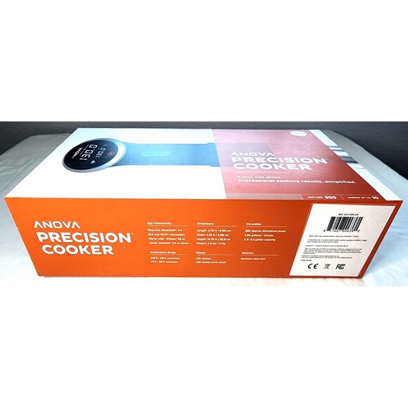 Anova Culinary Sous Vide Precision Cooker Black 800 Watts Bluetooth Connect - Picture 5 of 10